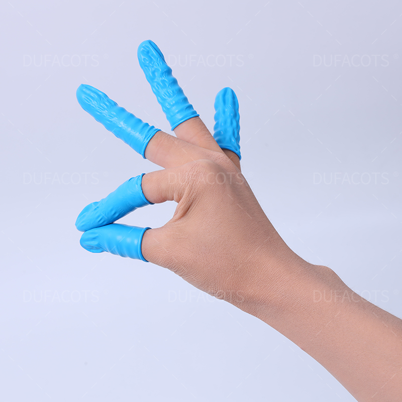 藍色卷口丁腈手指（zhǐ）套