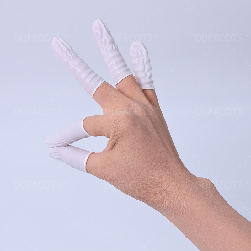 白（bái）色卷口丁腈手指套